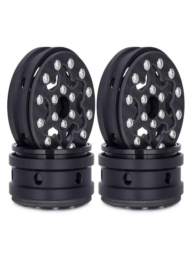 VNUHV 4PCS 1.9" Dual Carbon Fiber Wheels Rims for 1/10 RC Crawler Cheater Rigs Capra SCX10 TRX4 TF2 Gmade R1 Element Enduro 1.9S DIY - Image 1